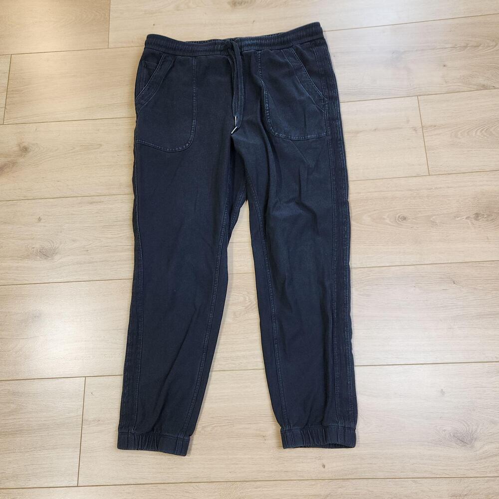 Athleta Farallon Jogger Pant Womens 12 Black Elastic Waist Pockets Stretch Twill